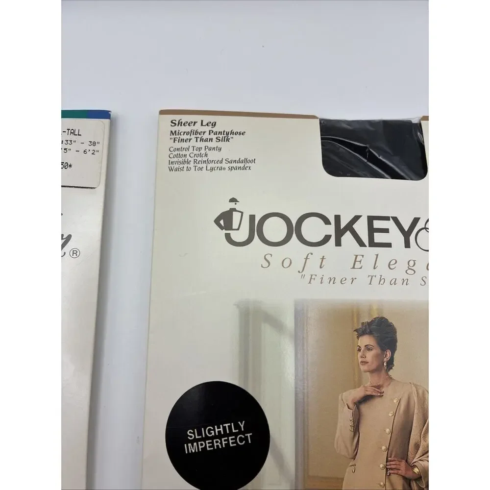 Vintage Jockey For Her Sheer Pantyhose Small Tuxedo Black/ White 1992-1993